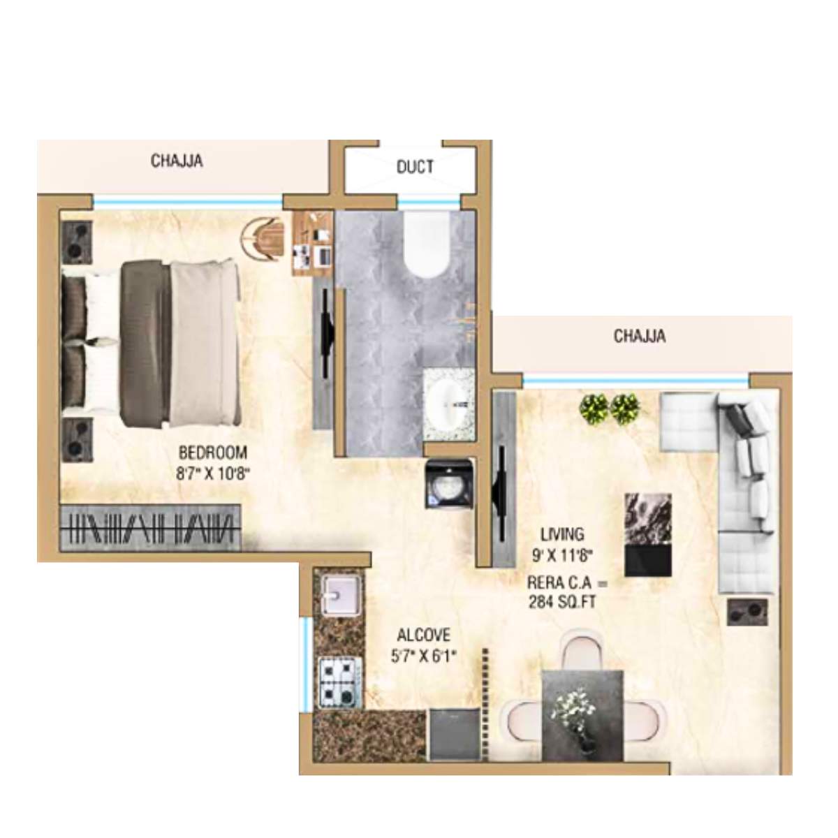 Green-Square-Floor-Plan-1-BHK